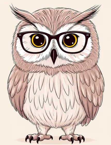 メガネをかけたフクロウのモーク